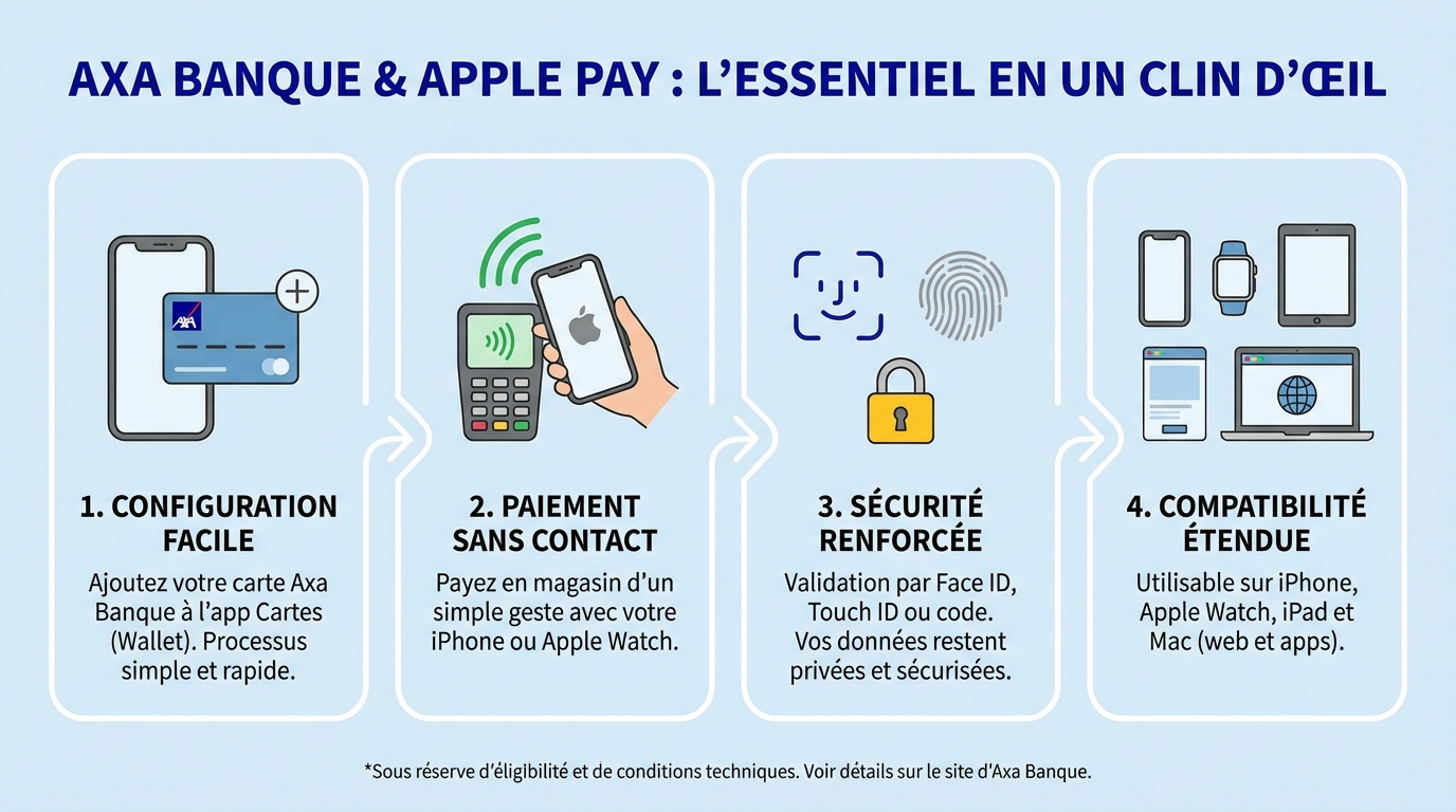 Avantages d'Apple Pay chez AXA Banque