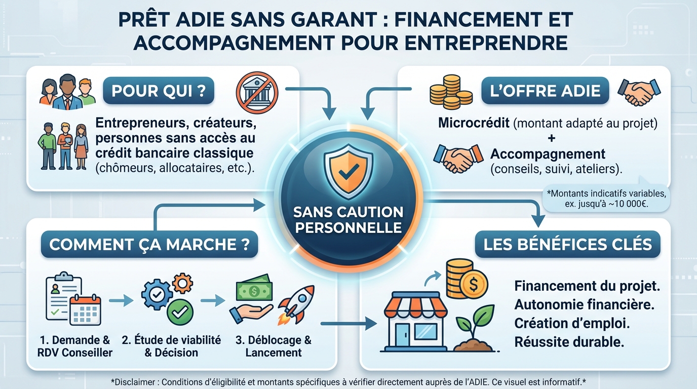 Comment obtenir un prêt ADIE sans garant ?