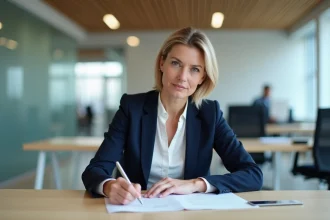 Femme remplissant un dossier de réactivation des droits au chômage dans une agence Pôle Emploi