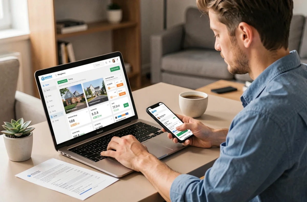 Utilisateur consultant la plateforme de courtage en ligne Pretto pour comparer des offres de prêt immobilier